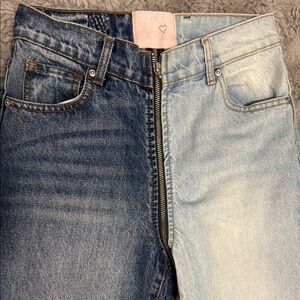 REVICE Two-Tone Dark and Light Blue Skinny Jeans